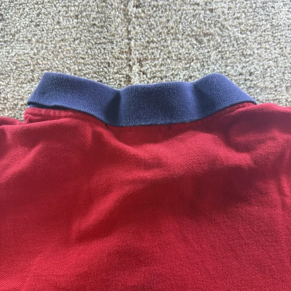 Polo Ralph Lauren Big Pony Men's XXL Solid Red/Blue Short Sleeve Polo Shirt READ